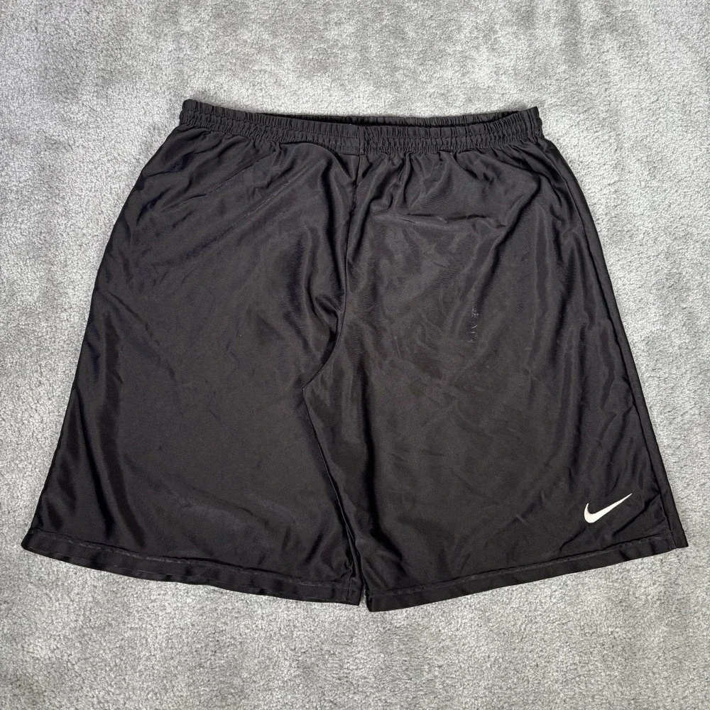 Vintage Nike Shorts Mens L Black Dazzle Shiny Drawstring Basketball Athletic 90s